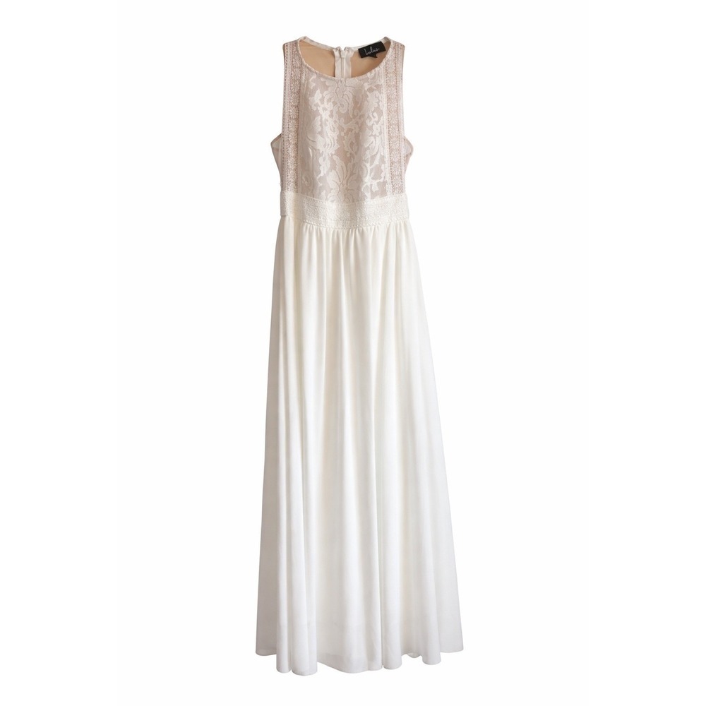 Lulus Lace & Chiffon Maxi Dress Size XS Elegant Boho Bridal/Occasion Dress NWT